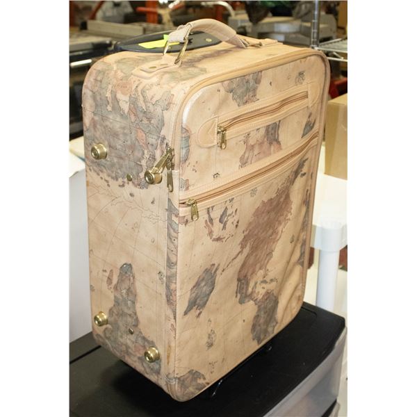 WORLD MAP ROLLING SUITCASE 23" X 14" X 8"