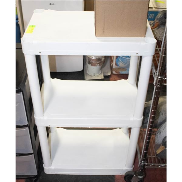 3 TIER PLASTIC PLANO SHELF 20" X 12" X 32"H