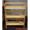Image 1 : SOLID WOOD FOLDING 3 TIER SHELVING UNIT  H-39"