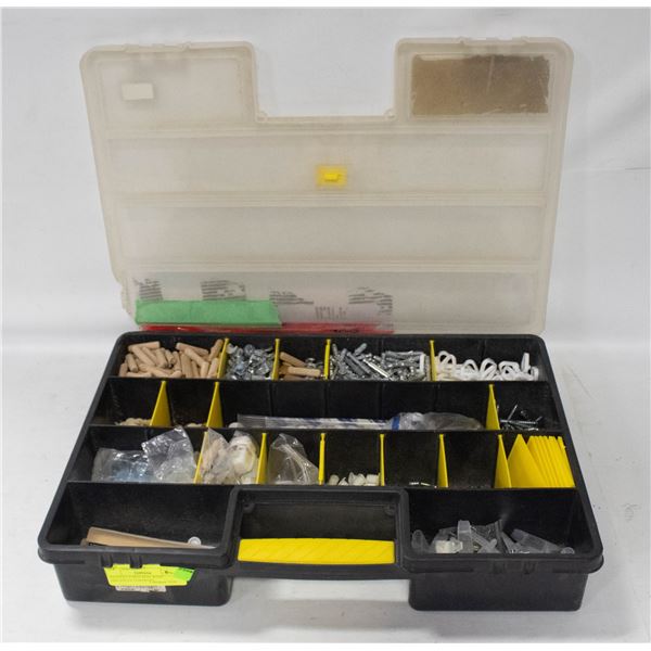 STANLEY PARTS BOX WITH VARIOUS CONTENTS