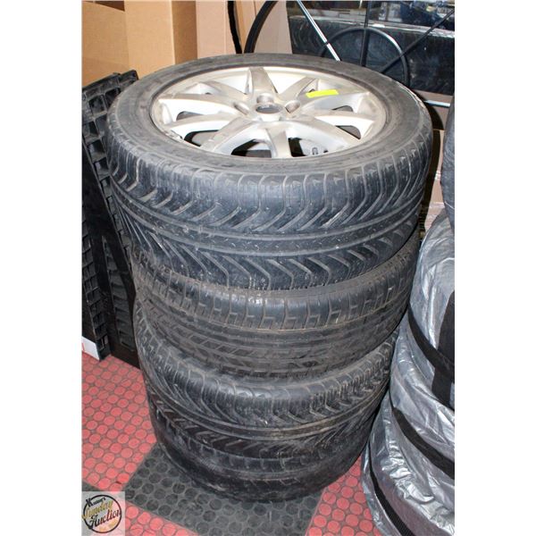 4 TIRES WITH ALUMINUM RIMS 235/50R17
