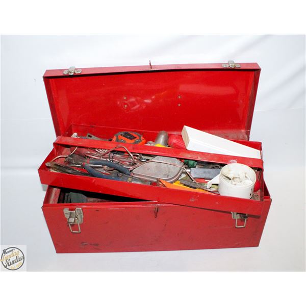 RED TOOLBOX WITH CONTENTS