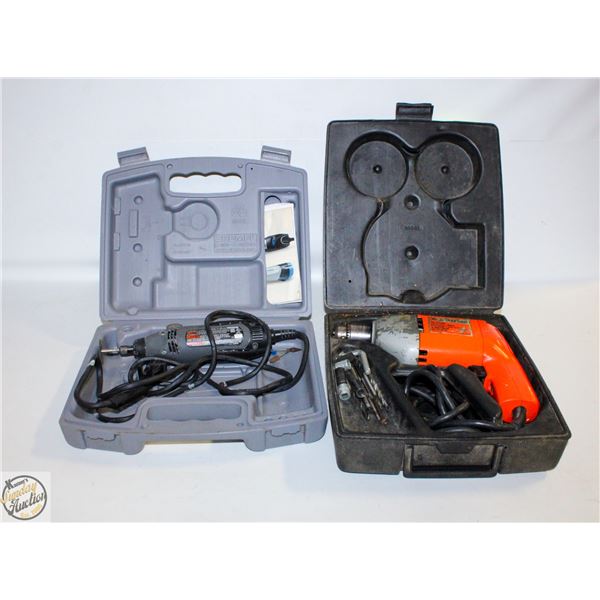 BLACK AND DECKER REVERSIBLE DRILL SOLD WITH DREMEL