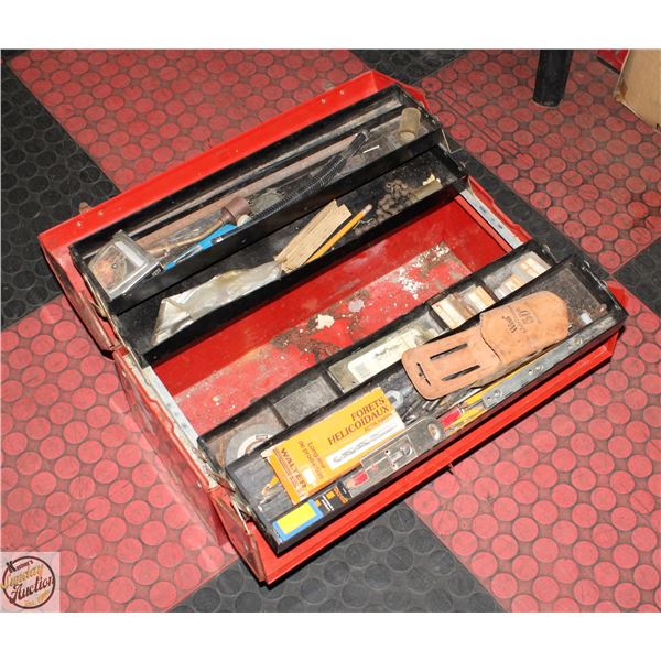 RED TOOLBOX WITH CONTENTS