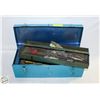 Image 1 : BLUE METAL TOOL BOX (WITH MISC. TOOLS)