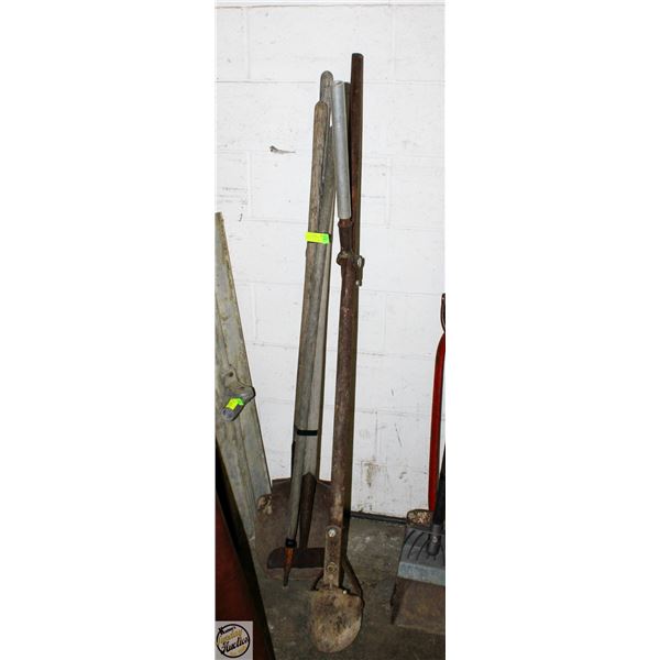 ICE SCRAPER SOLD WITH HOE AND POST HOLE DIGGER