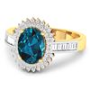 Image 2 : 14KT Yellow Gold 1.9ctw London Blue Topaz and Diamond Ring