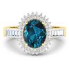 Image 3 : 14KT Yellow Gold 1.9ctw London Blue Topaz and Diamond Ring