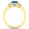 Image 4 : 14KT Yellow Gold 1.9ctw London Blue Topaz and Diamond Ring