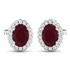 Image 2 : 14KT White Gold 1.7ctw Ruby and Diamond Earrings