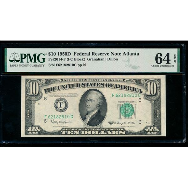 1950D $10 Atlanta FRN PMG 64EPQ