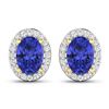 Image 1 : 14KT Yellow Gold 1.24ctw Tanzanite and Diamond Earrings