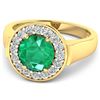 Image 3 : 14KT Yellow Gold 1.8ct Zambian Emerald and Diamond Ring