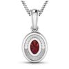 Image 3 : 14KT White Gold 0.85ctw Ruby and Diamond Pendant