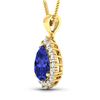 Image 2 : 14KT Yellow Gold 3.25ctw Tanzanite and Diamond Pendant