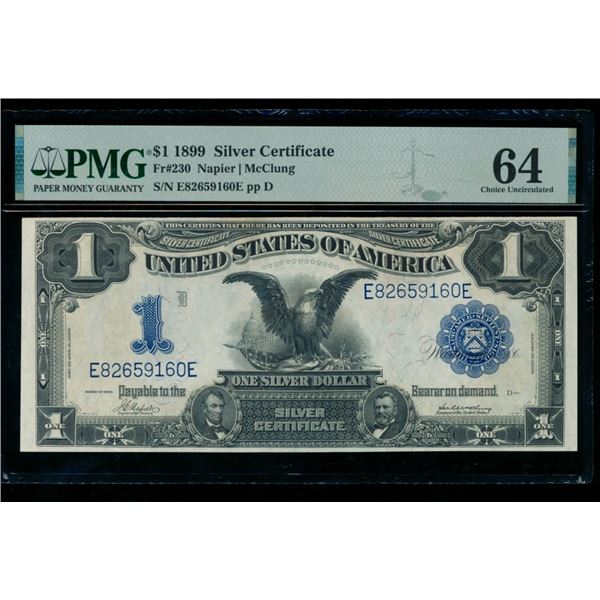 1899 $1 Black Eagle Silver Certificate PMG 64