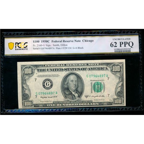 1950C $100 Chicago FRN PCGS 62PPQ
