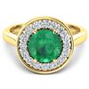 Image 2 : 14KT Yellow Gold 1.8ct Zambian Emerald and Diamond Ring