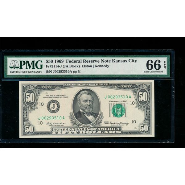 1969 $50 Kansas City FRN PMG 66EPQ