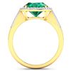 Image 4 : 14KT Yellow Gold 3.14ctw Zambian Emerald and Diamond Ring
