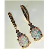Image 2 : Dazzling 4 Cwt. Welo Color Play Lab Simulated Opal Earrings