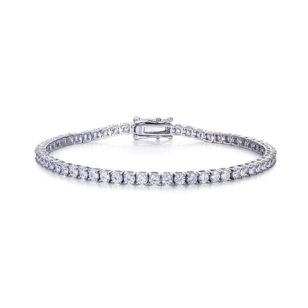 Plated Rhodium 7.0ctw White E-F Fire Moissanite Bracelet