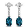 14KT White Gold 1.4ctw London Blue Topaz and Diamond Earrings