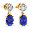 Image 3 : 14KT Yellow Gold 1.24ctw Tanzanite and Diamond Earrings