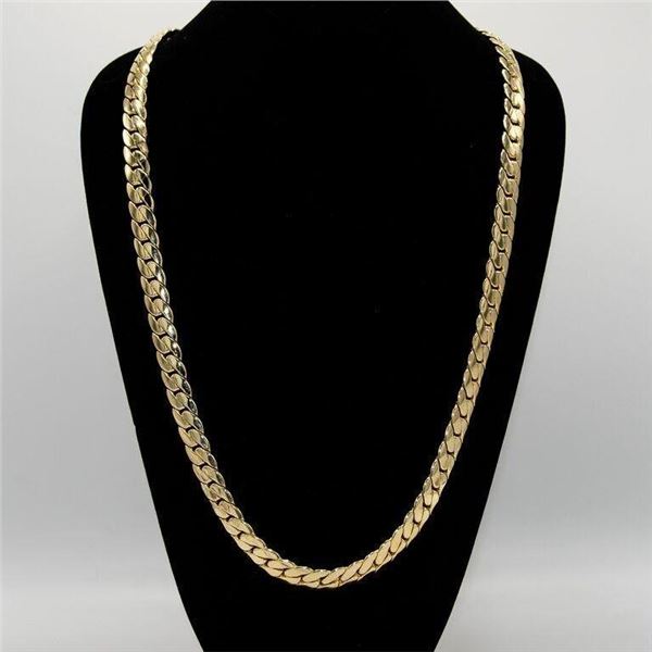 Huge 169.5 Gram 14 Kt Gold Plated Italian Link Chain