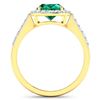 Image 4 : 14KT Yellow Gold 1.53ctw Zambian Emerald and Diamond Ring