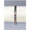 Image 2 : 14KT White Gold Plated Mixed Color Simulated Sapphire Bracelet