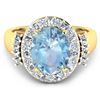 Image 3 : 14KT Yellow Gold 2.9ct Aquamarine and Diamond Ring