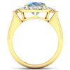 Image 4 : 14KT Yellow Gold 2.9ct Aquamarine and Diamond Ring