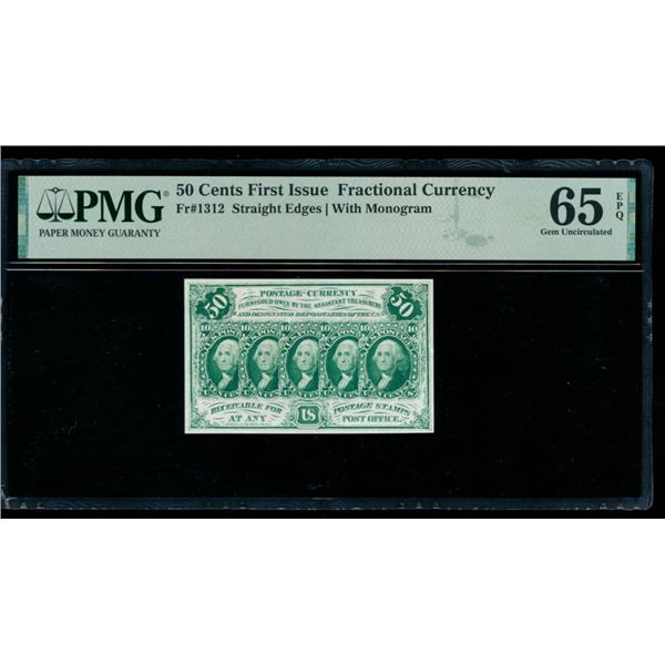 50 Cent First Issue Fractional PMG 65EPQ