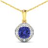 Image 1 : 14KT Yellow Gold 1.99ctw Tanzanite and Diamond Pendant