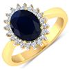 Image 2 : 14KT Yellow Gold 1.30ct Blue Sapphire and Diamond Ring