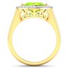 Image 4 : 14KT Yellow Gold 2.02ctw Peridot and Diamond Ring