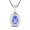 Image 3 : 14KT White Gold 1.6ctw Tanzanite and Diamond Pendant