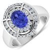 Image 1 : 14KT White Gold 1.09ct Tanzanite and Diamond Ring