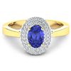 14KT Yellow Gold 0.75ct Tanzanite and Diamond Ring