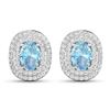 14KT White Gold 1.02ctw Aquamarine and Diamond Earrings