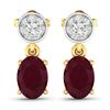 14KT Yellow Gold 1.7ctw Ruby and Diamond Earrings