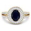 Image 3 : 14KT Yellow Gold 1.3ctw Blue Sapphire and Diamond Ring