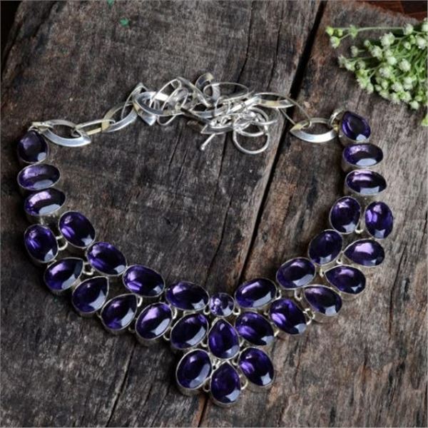 Stunning 262 Ct Lab Created Amethyst Necklace