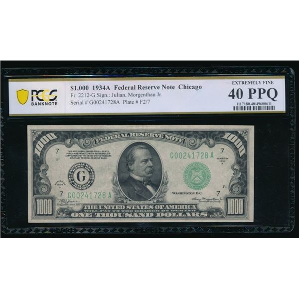 1934A $1000 Chicago FRN PCGS 40PPQ