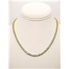 Image 1 : 14 Kt Yellow Gold Plated 18.5 Cttw Lab Simulated Diamond Tennis Necklace