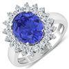 Image 3 : 14KT White Gold 3.43ct Tanzanite and Diamond Ring