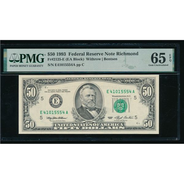 1993 $50 Richmond FRN PMG 65EPQ