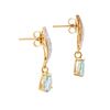 Image 2 : Plated 18KT Yellow Gold 2.05ctw Blue Topaz and Diamond Earrings