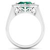 Image 4 : 14KT White Gold 2.07ctw Zambian Emerald and Diamond Ring